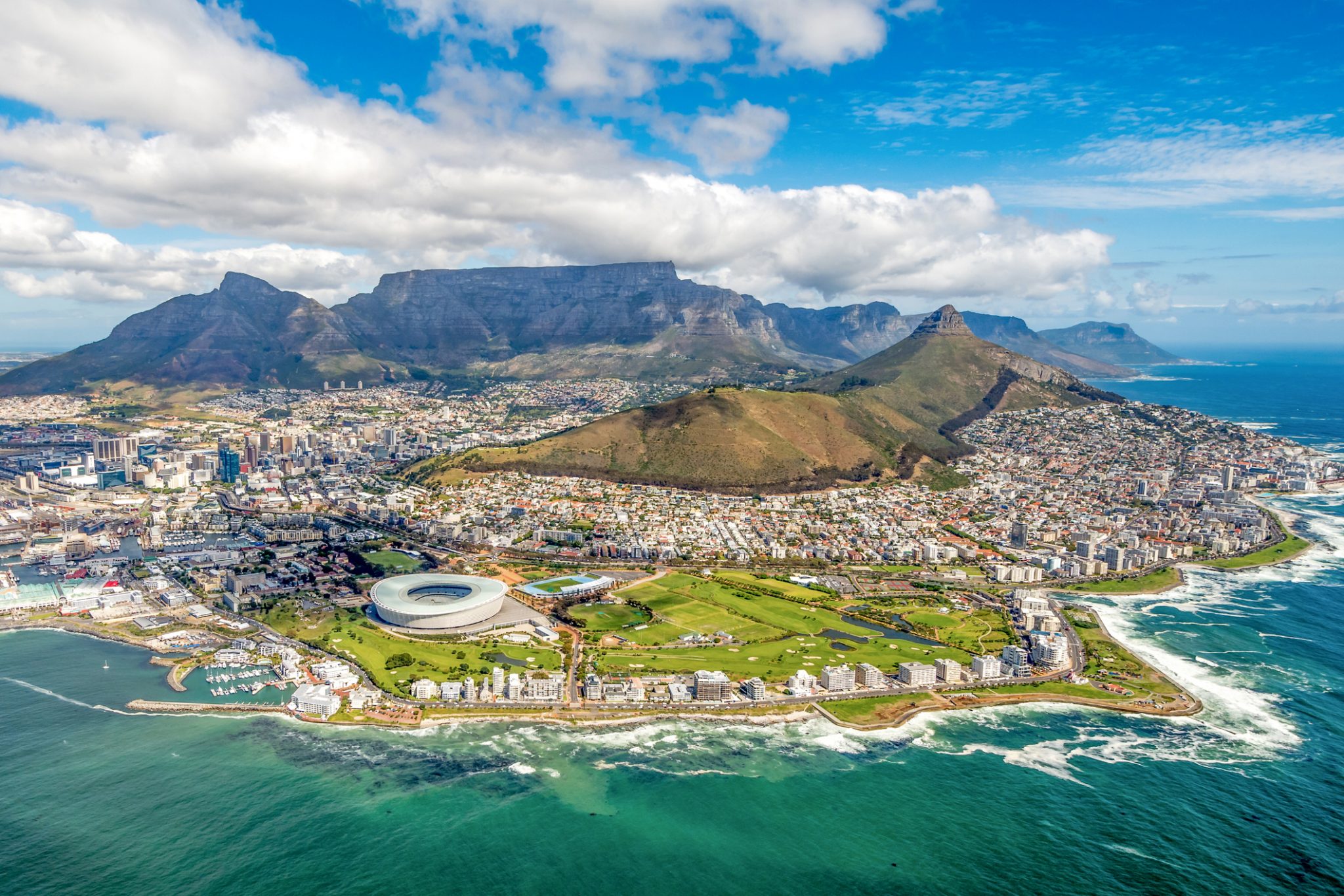 Cape Town and the 12 Apostels from above